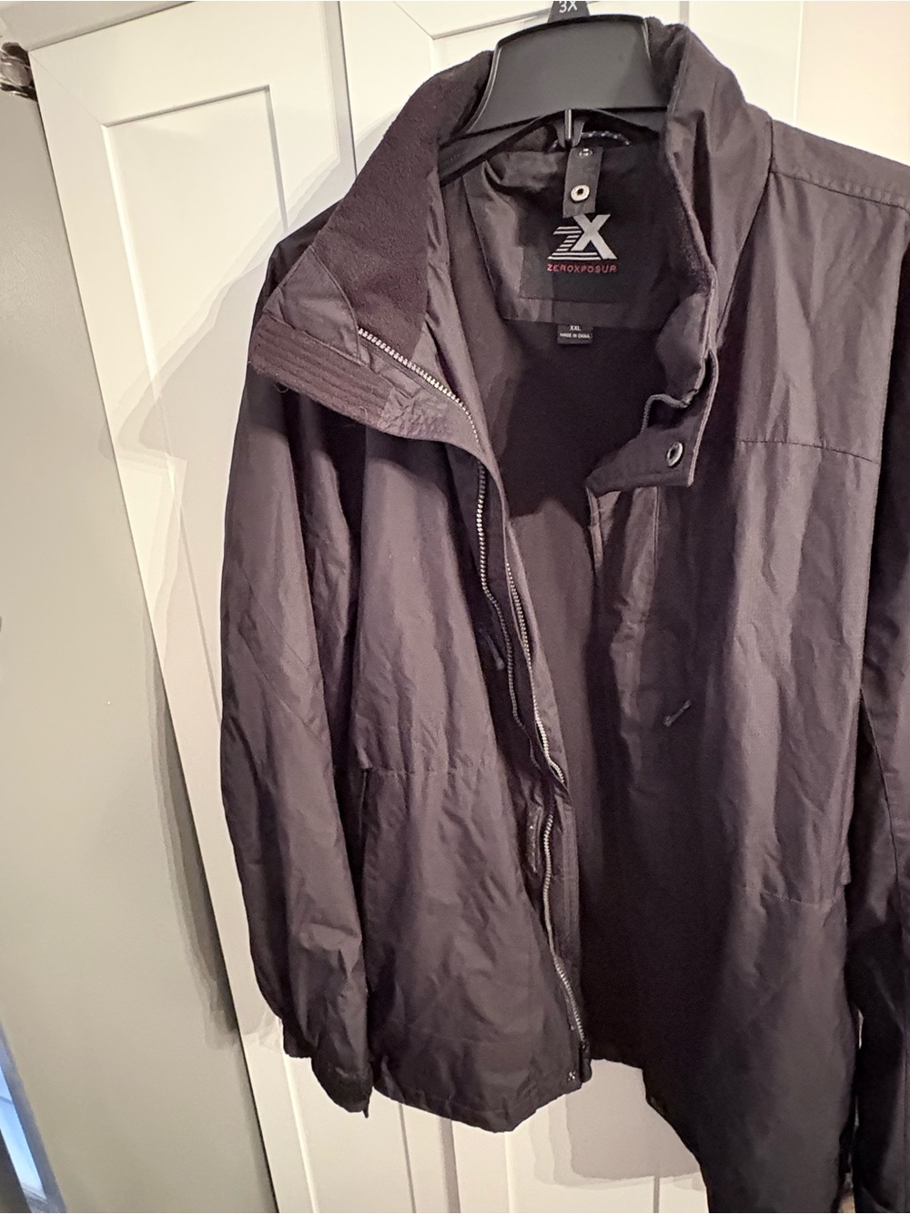 ZeroXposur Men’s Black Raincoat Zip Jacket